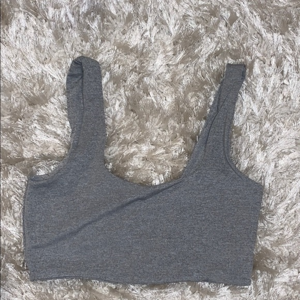 Gray seamless‎ tank top crop top zaful